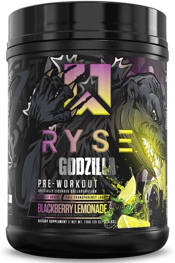 [BRSRM2YBCMPQ2CIY] RYSE Godzilla X Noel Deyzel Pre Workout Powder - BlackBerry Lemonade - 400mg Caffeine, High Stim Pre-Workout for Men & Women with Citrulline & Beta Alanine - Energy, Pump & Focus - 20/40 Servings