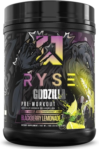[BRSRM2YBCMPQ2CIY] RYSE Godzilla X Noel Deyzel Pre Workout Powder - BlackBerry Lemonade - 400mg Kofeiin, High Stim Pre-Workout meestele ja naistele tsitrulliin ja beeta-alaniin - Energia, Pump & Focus - 20/40 Servings