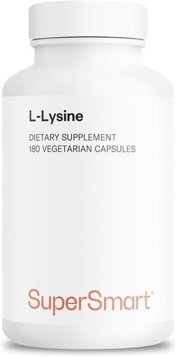 [BRSWIHQZBEMRYADC] Supersmart - L-Lysine 6000mg per Day (High Strength) - Essential Amino Acid Lysine Supplement | Non-GMO & Gluten Free - 180 Vegetarian Capsules