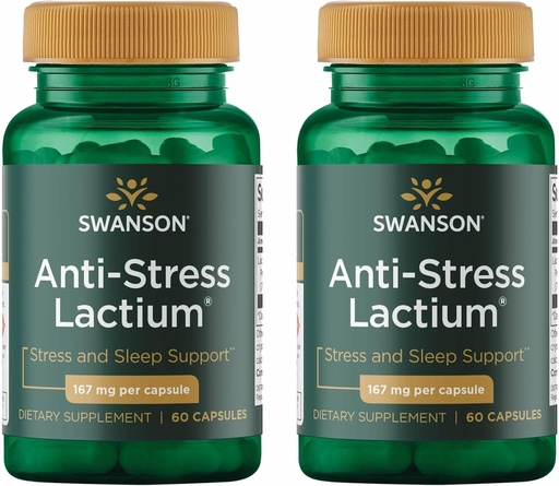 [BRSRMEIFOR5QAALB] Swanson Women's Anti-Stress Formula (Lactium) - Helps Counter Stress, Promotes Relaxation and Sleep Support - (60 Capsules, 167mg) 1 Pack (2 Pack)