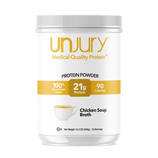 [BRSWYAYFBECGGEY4] Unjury Whey Protein Powder | Chicken Soup Flavored High Protein Soup | 21g 100% Whey Isolate Protein Powder | Low Carb and Sugar Free | Gluten Free | Certified Kosher | 15 Servings