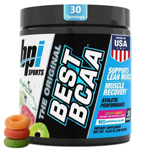 [BRSWKGAEBJ4Q4F3A] BPI Sports Best BCAA - BCAA Powder - Branched Chain Amino Acids - Muscle Recovery - Muscle Protein Synthesis - Lean Muscle - Improved Performance – Hydration – Sour Candy - 35 Servings - 12.34 oz.