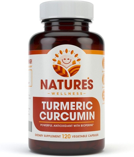 [BRSWKHQRB4ABYCAZ] 1600mg Orgánica Turmeric Curcumin w/Bioperine y Black Pepper ← Non-GMO Silencio Natural Mixta Apoyo Silencio Potencia más alta con 95% Curcuminoides estandarizados TEN Gluten Free TEN 120 Caps Vegetarian