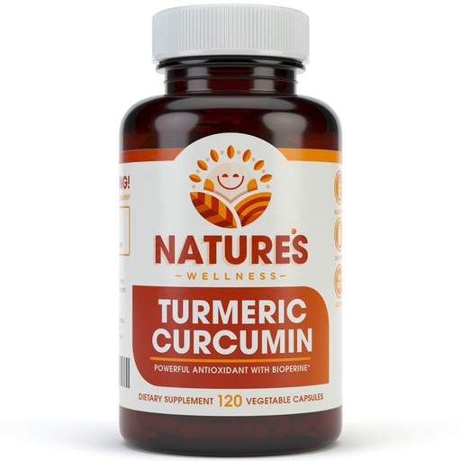 [BRSWKHQRB4ABYCAZ] 1600mg Organic Turmeric Curcumin w/Bioperine and Black Pepper | Non-GMO | Natural Joint Support | Highest Potency with 95% Standardized Curcuminoids | Gluten Free | 120 Vegetarian Caps