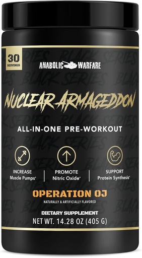 [BRSROFAHA4BRQYLU] Anabolic Warfare Nuclear Armageddon Pre Workout Powder Pre Workout for Men & Women with L-Citrulline, Beta Alanine Powder and Caffeine (Orange Juice - 30 Servings)