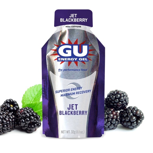 [BRSWIYT2ON4RODLK] GU Energy Original Sports Nutrition Energy Gel, Jet BlackBerry, 8 Count
