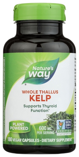 [BRSWIYT3O4GWKA3M] Nature's Way Kelp - Kelp Supplement for Thyroid Function Support* - Botanical Ingredient - Plant-Derived Capsule - Plant-sourced Iodine - Vegan, Gluten-Free & Dairy-Free - 180 Count (180 Servings)