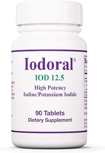 [BRSWIZYEBAMW2FTG] Optimox Iodoral suplement 12,5 mg - suplement jodu, wsparcie dla tarczycy dla kobiet i mężczyzn, Lugol Solution Pills, Iodide potasu tabletki, Codzienne Kompleks mineralny - 90