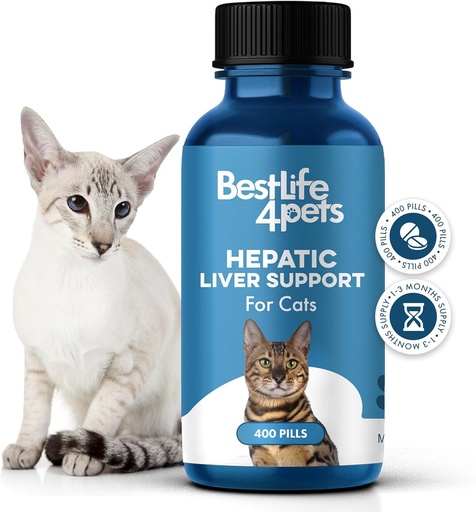 [BRSRMBT6AQHQ2DY3] Hepatic Liver Support for Cats Dissolvable,Homeopathic, Digestive Feline Supplement for Liver Detox and Nutrient Absorption 100% All Natural, Easy to Give, Free of Chemicals or Additives, 400 Pills