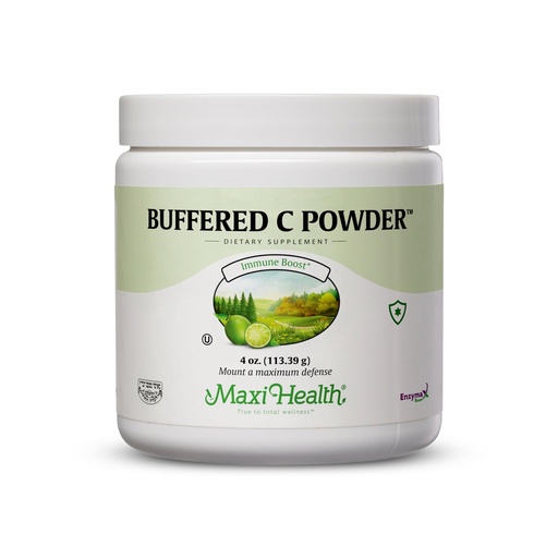[BRSWIYQ5A4ORAFT2] Maxi Health Buffered Vitamin C Powder – High Potency Pure Vitamin C for Immune Defense – Gentle, Stomach-Friendly Formula – Vegan & Kosher, 4 oz