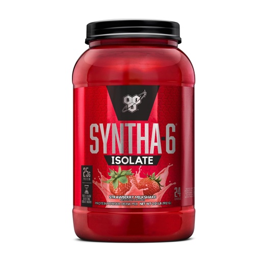 [BRSWI233OUGACCIZ] BSN SYNTHA-6 Isolate, Strawberry Post Workout Protein Powder for Muscle Gain, Whey Protein Isolate, Milk Protein Isolate, Essential Amino Acids, Strawberry Milkshake, 2.01 Pounds, 24 Servings