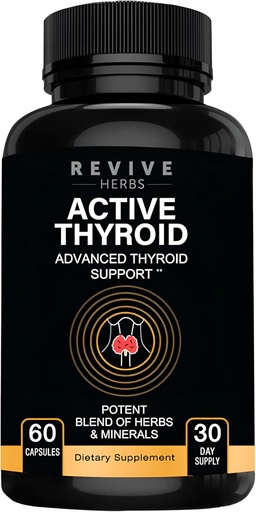 [BRSWECQHCUBBE3LD] Thyroid Support: Powerful Blend of Ashwagandha, Iodine, Selenium, Magnesium, Zinc, Vitamin B12 & More for Optimal Health - 60 Capsules
