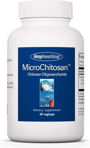 [BRSWIYIZCF7QYF3E] Allergy Research Group MicroChitosan Supplement - Chitosan, Chitosan Oligosaccharide, Cleansing Support Binder, Enhanced Detoxification, 1800mg Vegetarian Pills - 60 Count