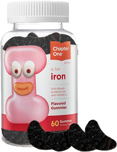 [BRSRAFQQAAJRGAL7] Zahler Chapter One Iron Gummies, Iron Gummies Supplement with Vitamin C, Kosher, 60 Flavored Gummies (5MG)