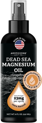 [BRSROHT6CAHBYDI7] Aromasong Magnesium Spray Grapefruit- Extra Styrka (23 mg i varje Spritz) 8 Oz - Naturlig och ren Magnesium Oljespray - Tillverkad i USA - för Leg Discomfort och främjar en lugn sömn