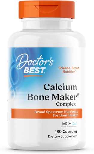 [BRSWIZQCCIHW2FLM] Γιατροί Best Calcium Bone Maker Complex, Ευρυζωνικά θρεπτικά συστατικά για την υγεία των οστών, μη ΓΤΟ, Χωρίς γλουτένη, Χωρίς σόγια 180 κάψουλες