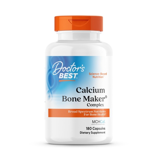 [BRSWIZQCCIHW2FLM] Doctor's Best Calcium Complex Supplement for Women & Men - Bone Strength & Health Support Caps, Vitamin C, D3, K2, MCH-Cal, Magnesium, & Potassium Citrate Complex, Non-GMO - 180 Capsules