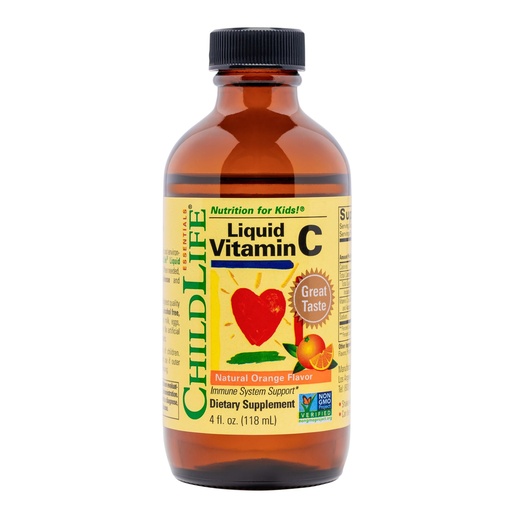 [BRSWIYTYOUNRQCTO] CHILDLIFE ESSENTIALS Liquid Vitamin C - Pure Vitamin C Liquid Supplement for Kids, Toddlers, & Babies, Immune System Support Drops, Low Sugar, Natural Orange Flavor - 4 Fl Oz (Pack of 1)