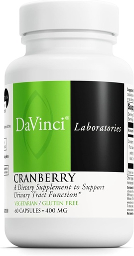[BRSWIYIHCENA4FA7] DAVINCI Labs Dzērvenes - Urīna Tract Health Support * - Dzērvenes ekstrakts ar hinīnu, citronu un Malic Acid - Veģetārs, bez lipekļa - 60 kapsulas