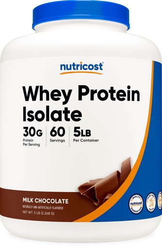 [BRSWKGQGCMBWC2Y7] Nutricost Whey Protein Isolate Powder (Milk Chocolate) 5LBS