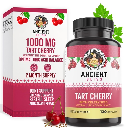 [BRSROEL5CMCWMDI2] Ancient Bliss Tart Cherry Capsules for Men & Women, 120 Capsules | Inflammation & Joint Support, Supports Digestion, Supports Sleep, Supports Vitality