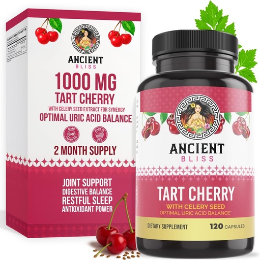 [BRSROEL5CMCWMDI2] Ancient Bliss Tart Cherry Capsules, Inflammation &quot; Joint Support supplement for Men &quot; Women, Tart Cherry supplement to Support Digestion, sleep &quot; Vitality (120 Capsules)