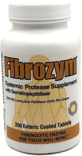 [BRSWIYAMCUMQCGDE] Naturally Vitamins Fibrozym Systemic Protease Supplement with Serratiopeptidase, 200 Tablets, N10051