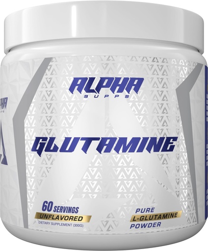 [BRSROAIPOJYWEADX] Alpha Supps Pure L-Glutamine Powder - Unflavored Amino Acid, Glutamine Nutritional Supplement for Muscle Recovery, Gut & Immune Support - 60 Servings - 300 Grams
