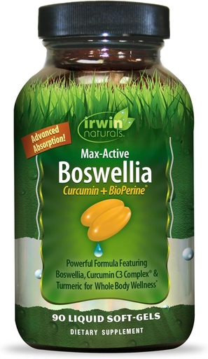 [BRSW2237AAPWYHQ3] Irwin Naturals Curcumin Pro-Active - 90 Liquid Soft-Gels - with Curcumin C3 Complex & Boswellia for Whole Body Wellness - Advanced Absorption - 45 Servings