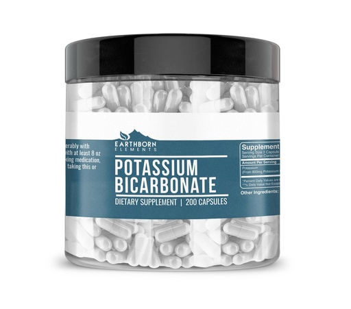 [BRSWGCYHOR4AKYDK] Earthborn Elements Potassium Bicarbonate 200 Capsules, Pure & Undiluted, No Additives