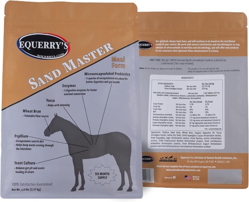 [BRSWGBIDC4MR6CY2] Equerry's Sand Master Horse Supplement - Supports Sand Removal & Overall Digestive Health for Horses | Fecal Clearance for Horses | Psyllium | Appetite Stimulation - 3.6lb