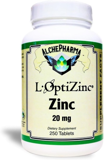 [BRSWYBI2OICGEDQ6] AP L-OptiZinc® 20mg (The Original 1:1 Complex of zinc Bound to 100% Natural methionine) (250)