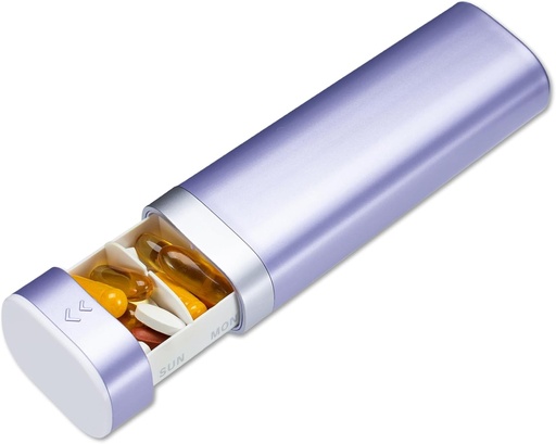 [BRSROZTQCMGRG3YZ] Betife Weekly Pill Organizer 7 Day, Daily Pill Box, Cestovní Pill Pouzdro, Roztomilý Držák Pill držet vitaminy, léky, doplňky, Pořadatel pilulek (Purple)