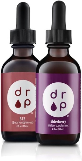 [BRSROGAQBUPAMGY3] Drop Supplements Liquid Elderberry Drops and Vitamin B12 Drops Bundle