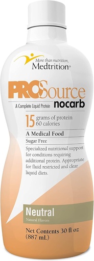 [BRSWGYL4BABQECAZ] Liquid Collagen Peptides Type I, III 15 Grams Protein per Oz. |Prosource NoCarb Neutral Bottle Medtrition