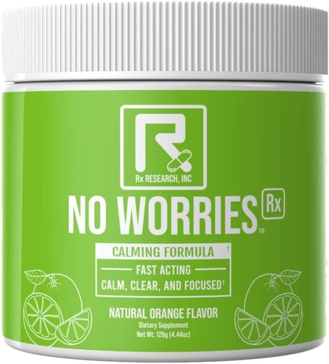 [BRSW2HT7BECWACIU] NO Worries Rx - GABA, L-Theanine, L-Glycine, Betaine Anhydrous, Kava Kava Extract, L-Taurine, DMAE - Fast Acting
