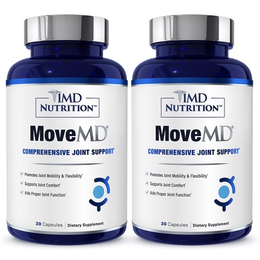 [BRSW2BQYOZ7BS3Y3] 1MD Nutrition MoveMD - Joint Health Supplement - Doctor Formulated | with Collagen, Astaxanthin, and More | 30 Capsules (2-Pack)