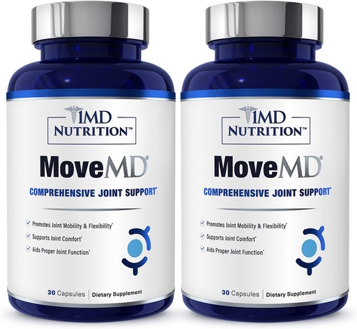 [BRSW2BQYOZ7BS3Y3] 1MD Nutrition MoveMD - Joint Health Supplement - Doctor Formulated | with Collagen, Astaxanthin, and More | 30 Capsules (2-Pack)