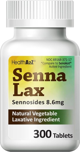 [BRSW2CD5BEMWK3TX] HealthA2Z® Senna Laxative | 300 greve | Sennosides 8.6mg | Naturlig grönsak | Laxerande ingredienser | Övernattningshjälp | tarmrörelse | Befrielse från förstoppning