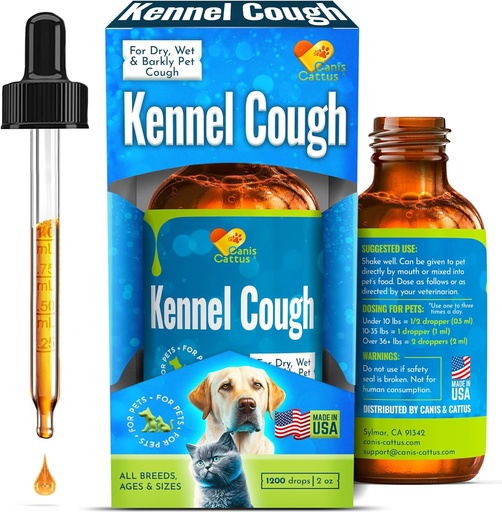 [BRSRAGIQBEHA2CI7] Kennel Cough Treatment for Dogs & Cats Helps with Sneezing, Throat Irritation & Allergies – Natural Dog Coughing Treatment for Breathing Support with Calendula Breeds Care – 2 oz