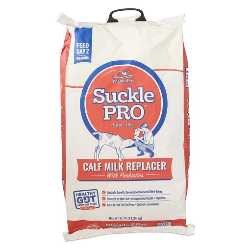 [BRSWKHY3BQJQIFL3] Manna Pro Suckle Pro Calf Milk Replacer, 22% Protein with Probiotics, Supports Healthy Growth and Digestion, Easy to Mix, Promotes Strong Immune System in Calves, 25 lb