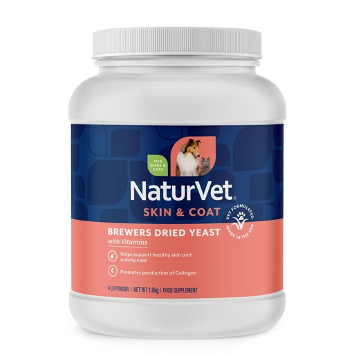 [BRSWIYT7OICAMFIV] NaturVet – Brewer’s Dried Yeast Formula with Garlic Flavoring – Plus Vitamins – Supports Healthy Skin & Glossy Coat – Fortified with B-1, B-2, Niacin & Vitamin C – for Dogs & Cats (4 lb Powder)