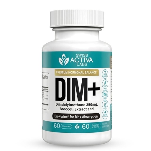 [BRSRA2T5AEBQ43DB] Swiss Activa+ Labs DIM Supplement – Hormone Balance for Women & Men – Estrogen Supplement for Women and Men– Supports Hormonal Acne & Menopause Symptoms| Gluten Free, Non-GMO & Vegan – 60 Days Supply