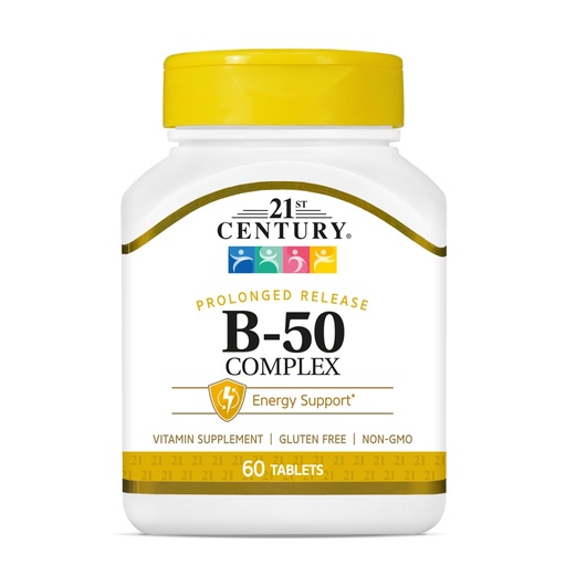 [BRSWIZQYCFYGOELI] 21st Century B 50 Complex Prolonged Release Tablets, 60 Count (Pack of 1)
