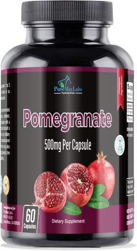 [BRSRAFLRCQNAECLF] Pomegranate Capsules - 500mg, antioxidant superfood - 60 Capsules