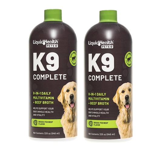 [BRSRMHQ3CJYQAFY6] LIQUIDHEALTH Pets K9 Complete 8-in-1 Liquid Multivitamin for Adult Senior Dogs & Puppies, All in One Complete Formula Canine Vitamins for Skin & Coat, Joint Health, Immune Support - USA Made (2 Pack)