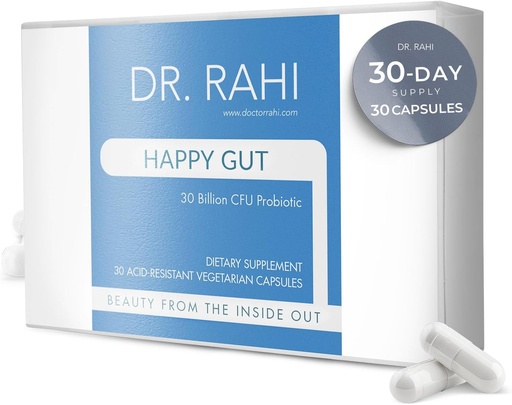[BRSRAH33OYCGCHTK] Dr. Rahi Probiotics Daily DF 30 Billion CFU Probiotic Gut Support Supplement, 30 Acid Resistant Capsules, Probiotics for Digestive Health, Gut Health for Women/Men, Support Gut Motility -Happy Gut