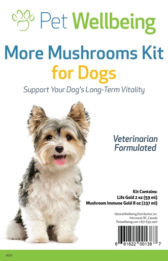 [BRSWYEA2CENBAA3P] Pet Wellbeing More Mushrooms Kit for Dogs - Immune System Support and Antioxidant Protection - Vet-Formulated with Turkey Tail, Reishi, Maitake, Astragalus