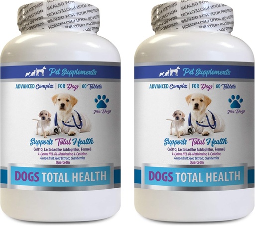 [BRSWGBL6C57RUYAU] PET SUPPLEMENTS & NUTRITION LLC Dog Dental Hygiene - Dogs Total Health Control - Immune Support - Hair Skin Nails Oral Eye Health Formula - Oral Calcium for Dogs - 2 Bottles (120 Treats)