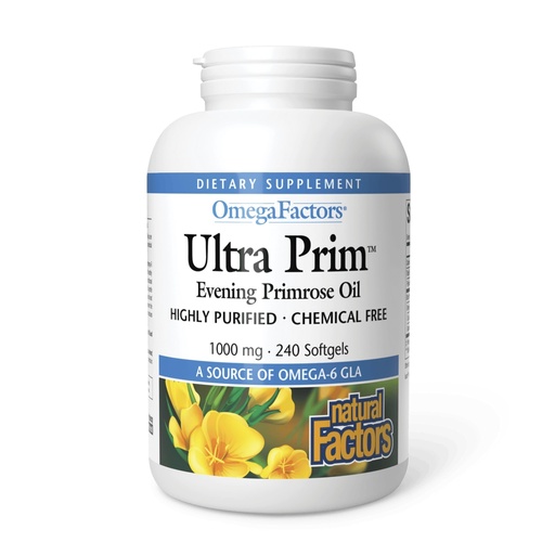 [BRSWIYQTPJ7BAHL6] Omega Factors by Natural Factors, Ultra Prim Evening Primrose Oil, Promotes Women's and Immune Health with Omega-6 GLA, 240 softgels (240 servings)